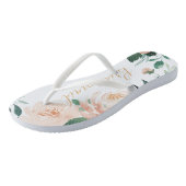 ロマンチックパーソナライズされたな庭のフローラ花嫁 ビーチサンダル (アングル)