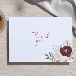 ロマンチックパーソナライズされたな赤いバラ サンキューカード