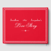 ロマンチックパーソナライズされたな赤の名前シック結婚ズ ゲストブック (裏面)