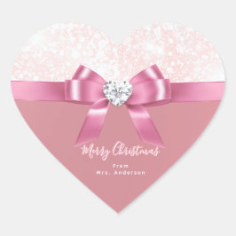 ロマンチックパーソナライズされたハートスノーフレーククリスマスシール ハートシール