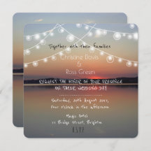 ロマンチックパーソナライズされた湖結婚式招待状