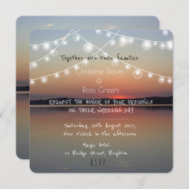 ロマンチックパーソナライズされた湖結婚式招待状 招待状