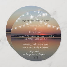 ロマンチックパーソナライズされた湖結婚式招待状