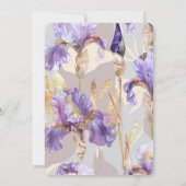 ロマンチックパープルアイリス結婚ズフローラ 招待状 (裏面)
