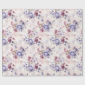 ロマンチックパープルウォーターバラ ラッピングペーパー (フラット)