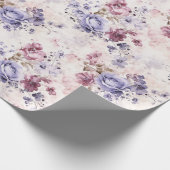 ロマンチックパープルウォーターバラ ラッピングペーパー (角)