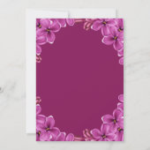 ロマンチックパープルオーキッドバラサマーフローラ結婚ズ 招待状 (裏面)
