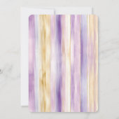ロマンチックパープルクリームアイリスストライプズ誕生日 招待状 (裏面)