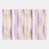 ロマンチックパープルクリームアイリスフローラブライダルシャワー ラッピングペーパーシート (正面3)