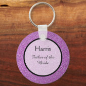 ロマンチックパープルスパークル結婚式の引き出物 キーホルダー (正面)