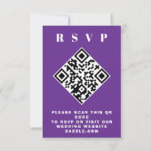 ロマンチックパープルフォレストデザイン結婚のQR RSVPカード (裏面)