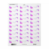 ロマンチックパープルフローラ差出人住所ラベル ラベル (フルシート)