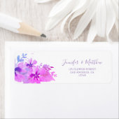 ロマンチックパープルフローラ差出人住所ラベル ラベル (インサイチュ)