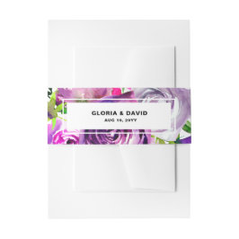 ロマンチックパープルフローラ招待状用帯 招待状ベリーバンド