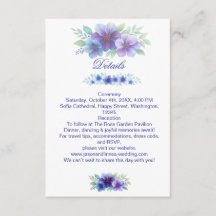 ロマンチックパープルブルーボタニカルウォーター結婚カラー