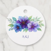 ロマンチックパープルブルーボタニカルウォーター結婚カラー フェイバータグ (裏面)