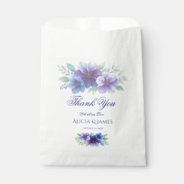 ロマンチックパープルブルーボタニカルウォーター結婚カラー フェイバーバッグ