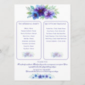 ロマンチックパープルブルーボタニカルウォーター結婚カラー プログラム (裏面)