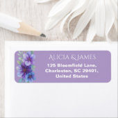 ロマンチックパープルブルーボタニカルウォーター結婚カラー ラベル (インサイチュ)