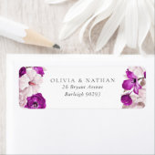 ロマンチックパープルプラム赤面結婚ズ差出人住所 ラベル (インサイチュ)