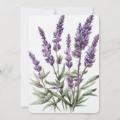 ロマンチックパープルラベンダーフラワーズブライダルシャワー 招待状 (裏面)
