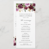 ロマンチックパープル秋フローラ素朴開花結婚ズ プログラム (正面/裏面)