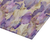 ロマンチックパープル金ゴールドアイリス結婚フローラ カッティングボード (角)