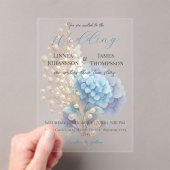 ロマンチックパールアジデンシアブルーワートレカラー結婚ズ アクリル招待状 (インサイチュ (ポータブル))