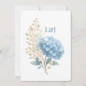 ロマンチックパールアジデンシアブルーワートレカラー結婚ズ サンキューカード (裏面)