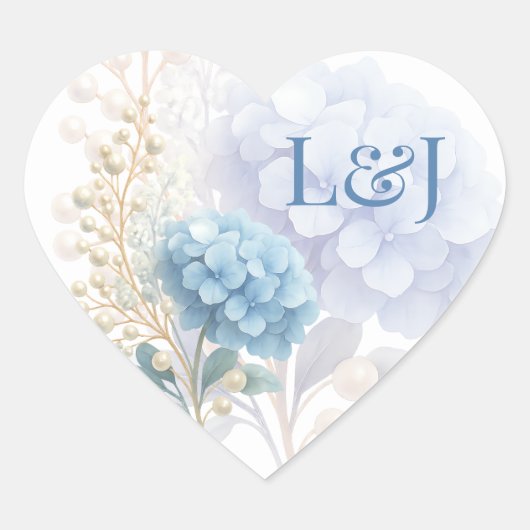 ロマンチックパールアジデンシアブルーワートレカラー結婚ズ ハートシール (正面)