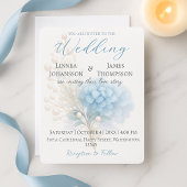 ロマンチックパールアジデンシアブルーワートレカラー結婚ズ 招待状