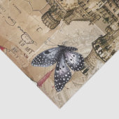 ロマンチックビクトリアンな女の子とレイベンのヴィンテージフローラ 薄葉紙 (詳細)