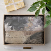 ロマンチックビクトリアンな女の子とレイベンのヴィンテージフローラ 薄葉紙 (ギフト)