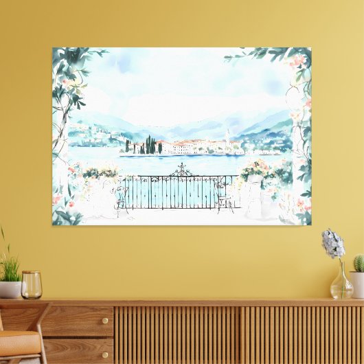 ロマンチックビューオブコモ湖 キャンバスプリント (インサイチュ (リビング))