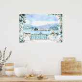 ロマンチックビューオブコモ湖 ポスター (キッチン)