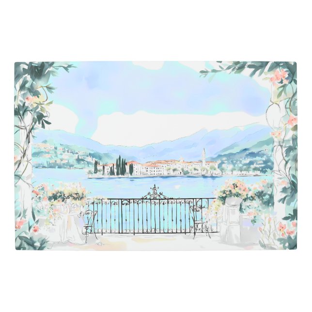 ロマンチックビューオブコモ湖 メタルプリント (正面)