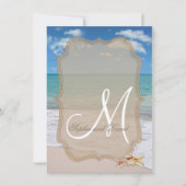 ロマンチックビーチスターフィッシュ結婚式招待状 招待状 (正面)