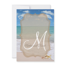 ロマンチックビーチスターフィッシュ結婚式招待状