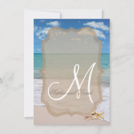 ロマンチックビーチスターフィッシュ結婚式招待状 招待状