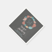 ロマンチックビーチリース結婚ズ紙ナプキンス スタンダードカクテルナプキン (角)