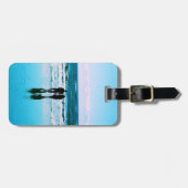 ロマンチックビーチ散歩スーツケースタグ ラゲッジタグ (正面横)