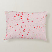 ロマンチックピンクと赤いハートバレンタインデー アクセントクッション (裏面)
