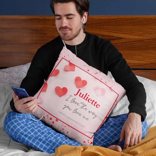 ロマンチックピンクと赤いハートバレンタインデー クッション