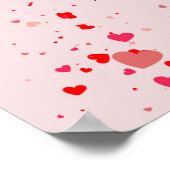 ロマンチックピンクと赤いハートバレンタインデー ポスター (角)