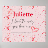 ロマンチックピンクと赤いハートバレンタインデー ポスター (正面)