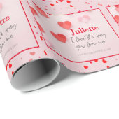 ロマンチックピンクと赤いハートバレンタインデー ラッピングペーパー (ロールコーナー)