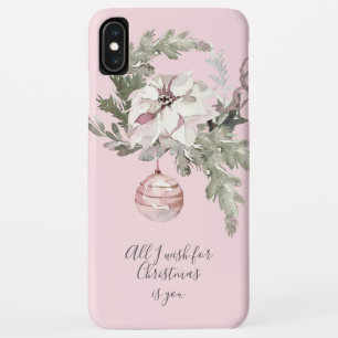 ロマンチックピンクのクリスマスフローラiPhone XS Maxケース iPhone XS Maxケース