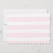 ロマンチックピンクの水彩ストライプフローラ誕生日 招待状 (裏面)