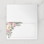 ロマンチックピンクガーデン牡丹&バラフローラ結婚ズ プレイスカード (外部開封)