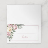 ロマンチックピンクガーデン牡丹&バラフローラ結婚ズ プレイスカード (外部開封)